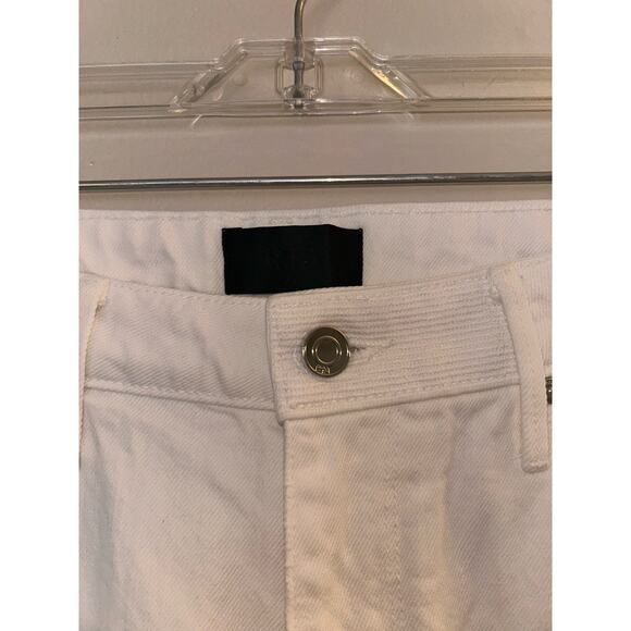 NWT RtA Luke High Rise Destroyed Hem Straight Leg Jeans Ivory Size 27 - Picture 8 of 10